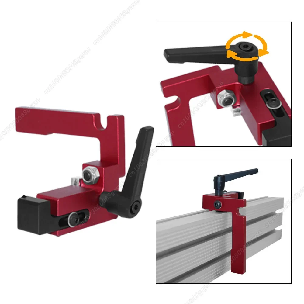 الألومنيوم ميتري المسار توقف 75-نوع شلال المحدد النجارة منضدة T-فتحة T المسار الوجه وقف T-المسار سياج انزلاق موصل #6