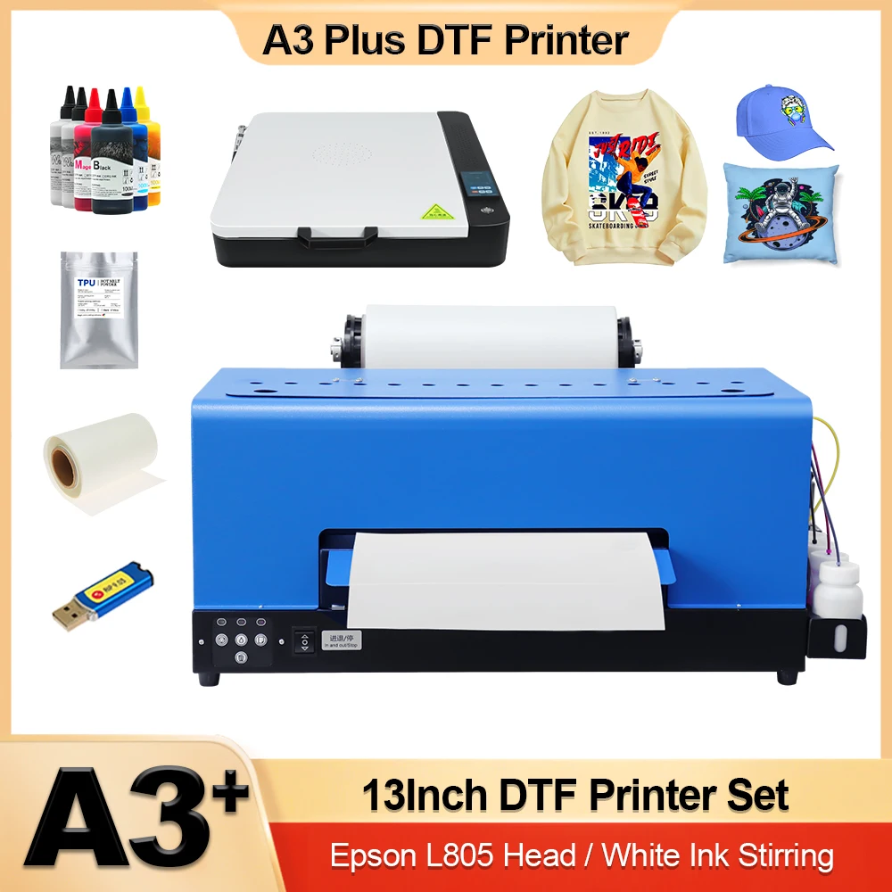 

For Epson L805 DTF Printer Machine A3 Plus 13 Inch T shirt Printing Machine Direct To Film DTF Printer for Clothes All Fabric