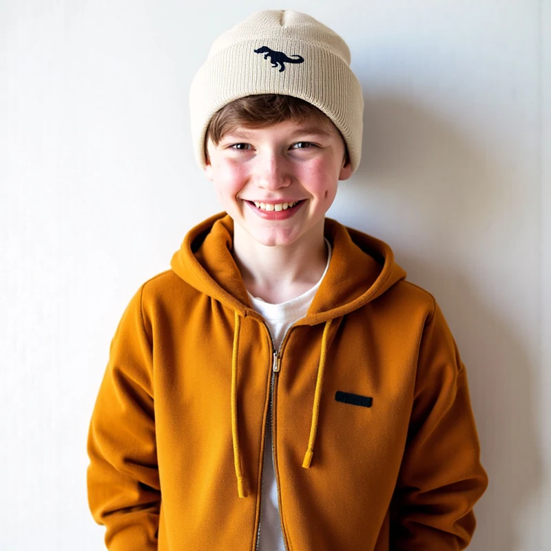 

Шапка для мальчиков, вязаная шапка для детей, зимняя теплая вязаная детская шапка-бини для девочек, шапка с динозавром для катания на лыжах на открытом воздухе