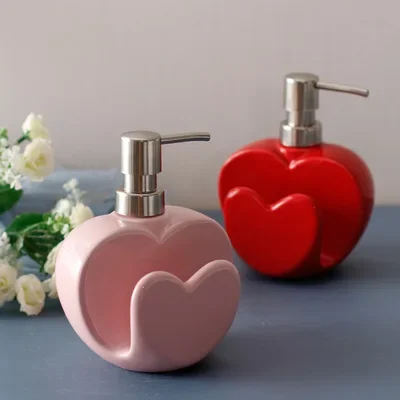 Lovely 450ml Ceramic Emulsion Bottle Shower Gel Shampoo Liquid Soap Dispenser Hand Sanitizer Bottle Bath Bottles  Bathroom acces