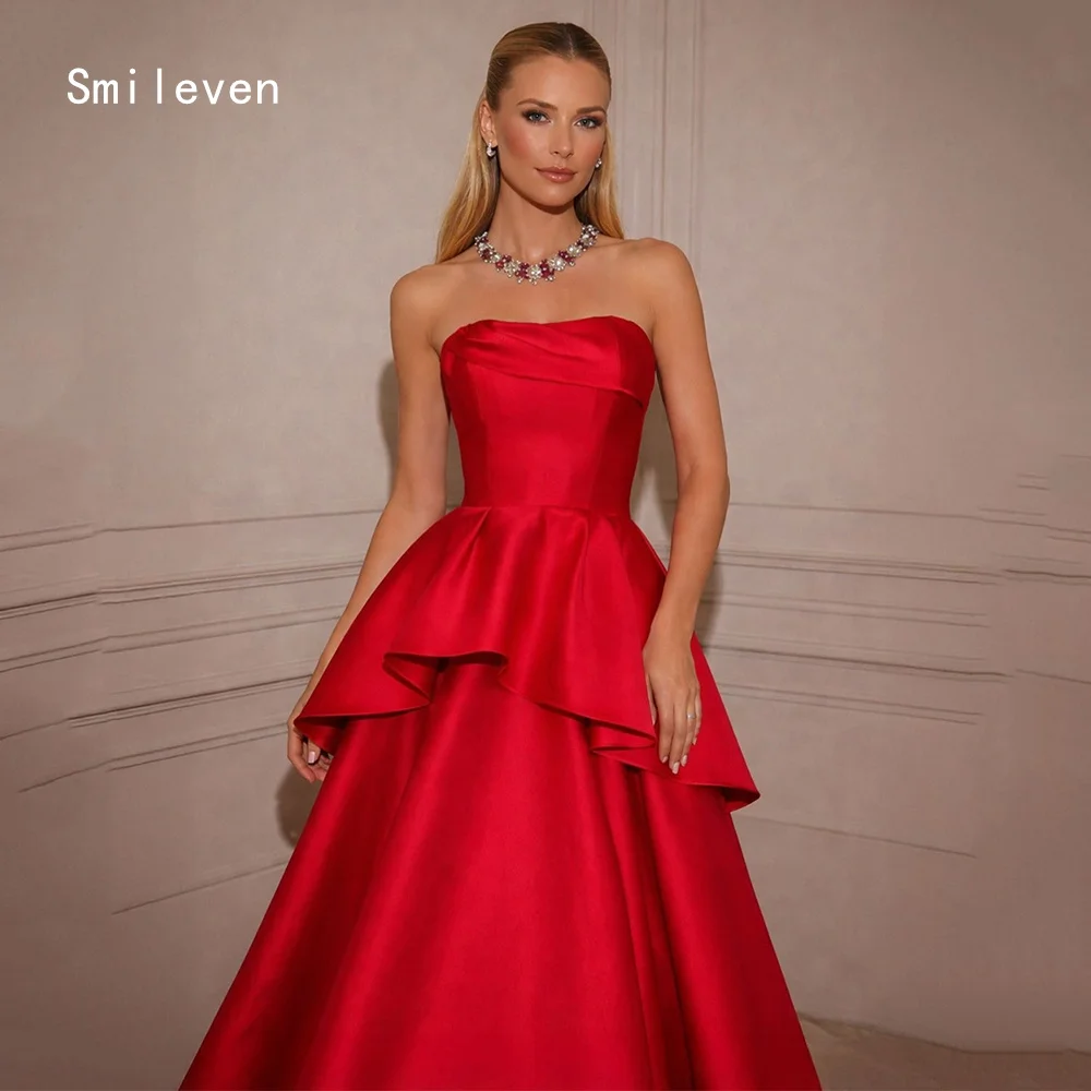 

Smileven Luxury A Line Prom Dress Elegant Strapless Party Gowns Minimalist Daily Tiered Formal Occassion Dress Customized 2026