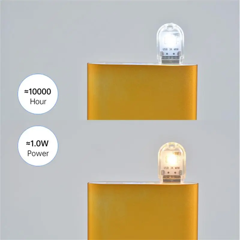 Mini Portable LED USB Light 2 LED Night Light Reading Book Light Warm White 5V Power 3000K-7000K per PC Laptop Mobile Power