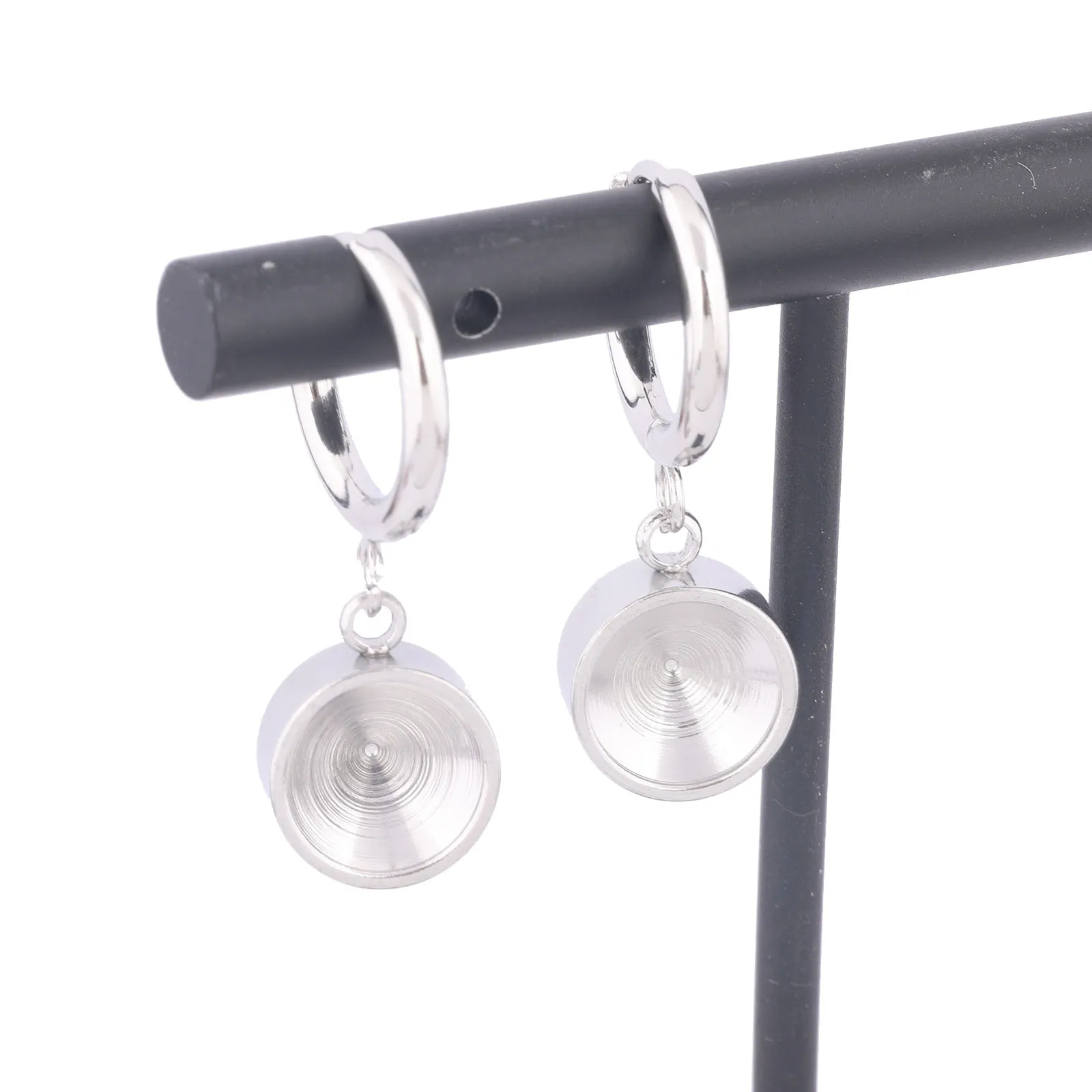 

10pcs Stainless Steel Earring Setting Bezel Blanks For Ss39 Crystal Stones Diy Leverback Earrings Clasp Hooks Findings