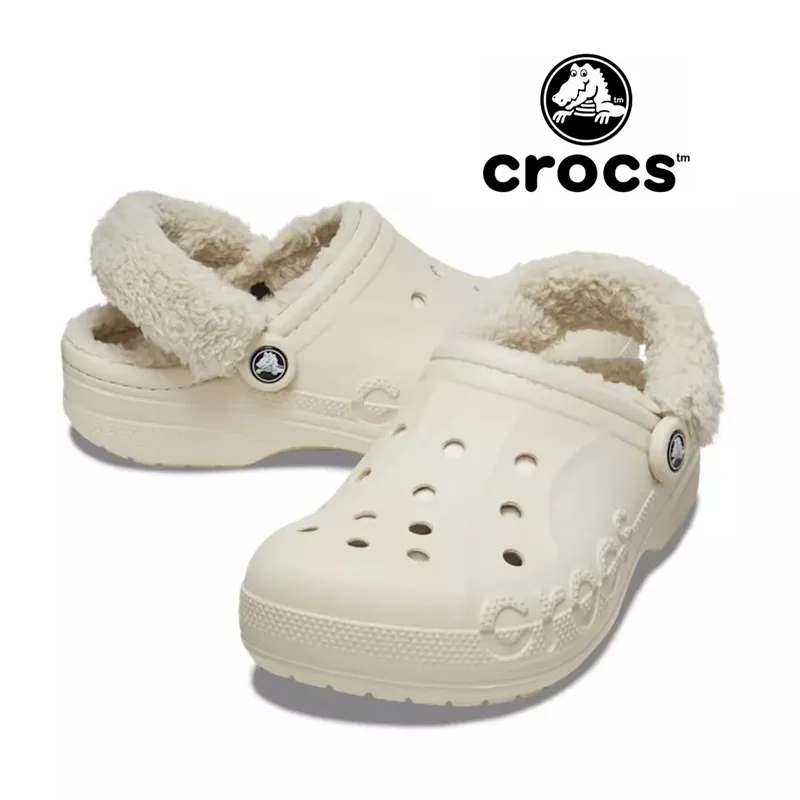 Crocs Теплая хлопковая обувь Beya Теплая зимняя флисовая уличная шерстяная обувь 206633   Сабо идеально подходящие для зимних слипонов с закрытым носком