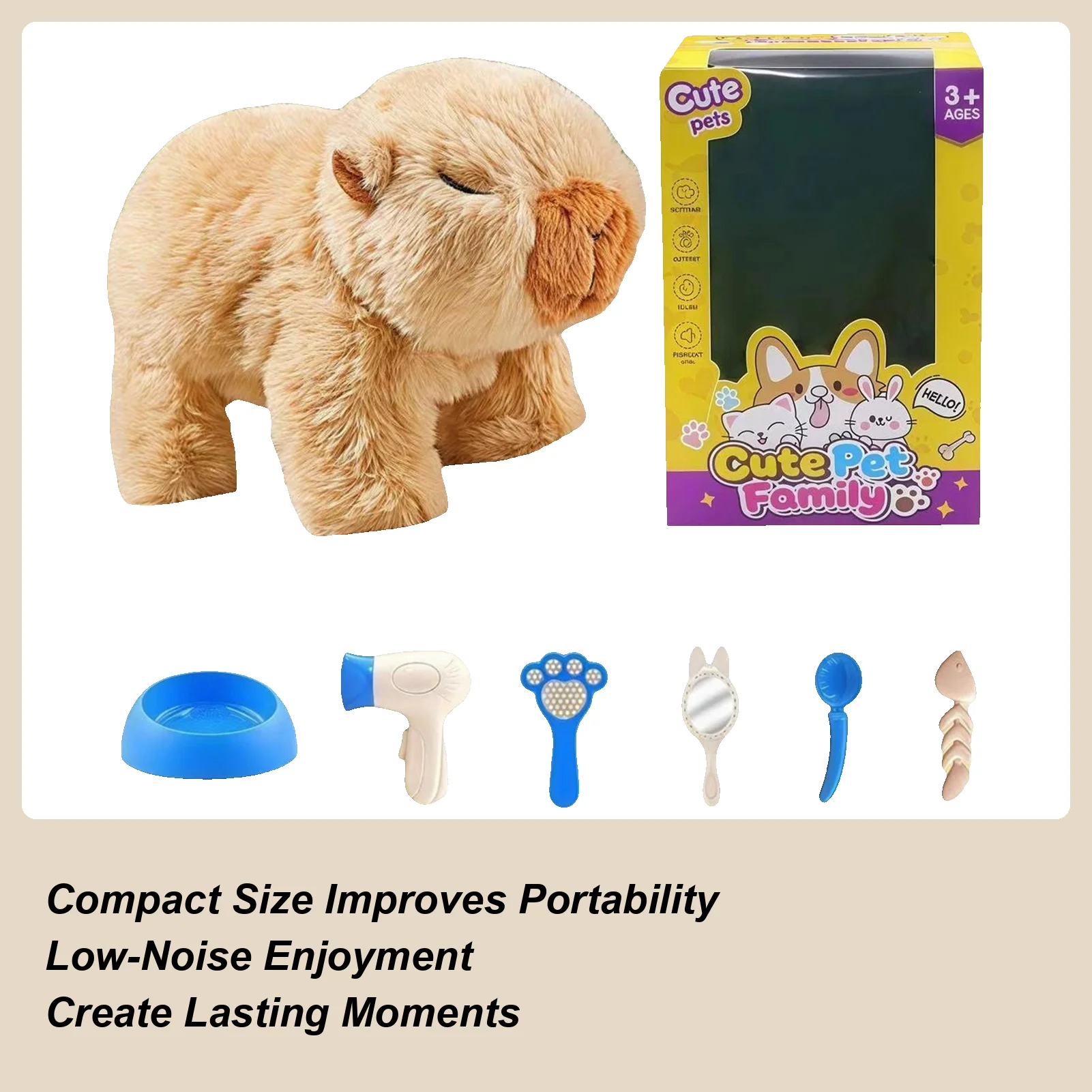Walking Capybara Toy Interactive Pretend Play Walking Capybara Electronic Toy Pet For Kids Boys Girls Preschoolers Children