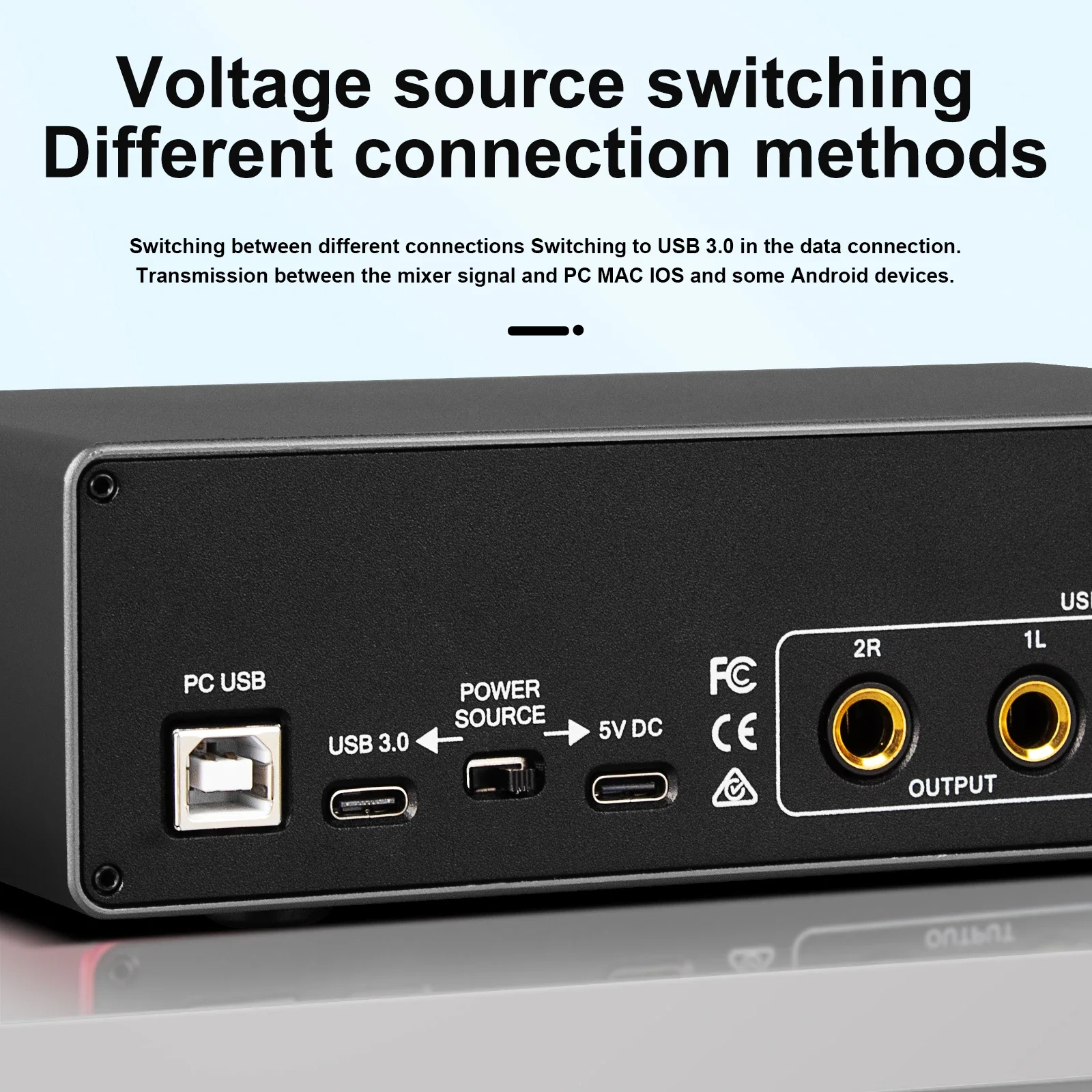 MB22 Aluminum Alloy USB Sound Card Professional 2 Channel Sound Card 24Bit 192Hkz Audio Interface For Live Recording