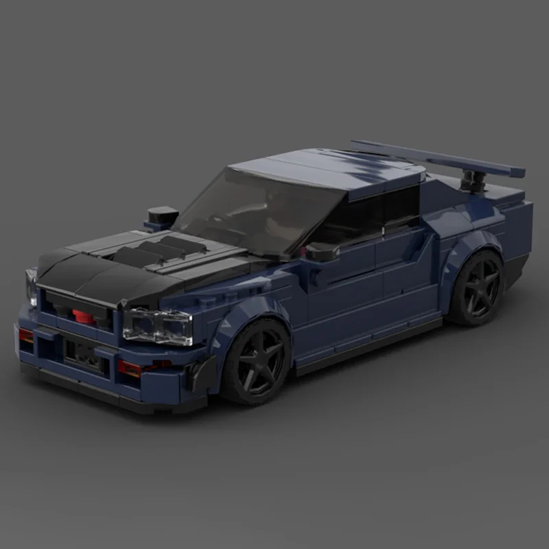 سرعة سباق السيارات نموذج MOC قوالب بناء Gt-R R34 Hypercar وحدات التكنولوجيا الأطفال هدايا العيد تجميع اللعب دعوى