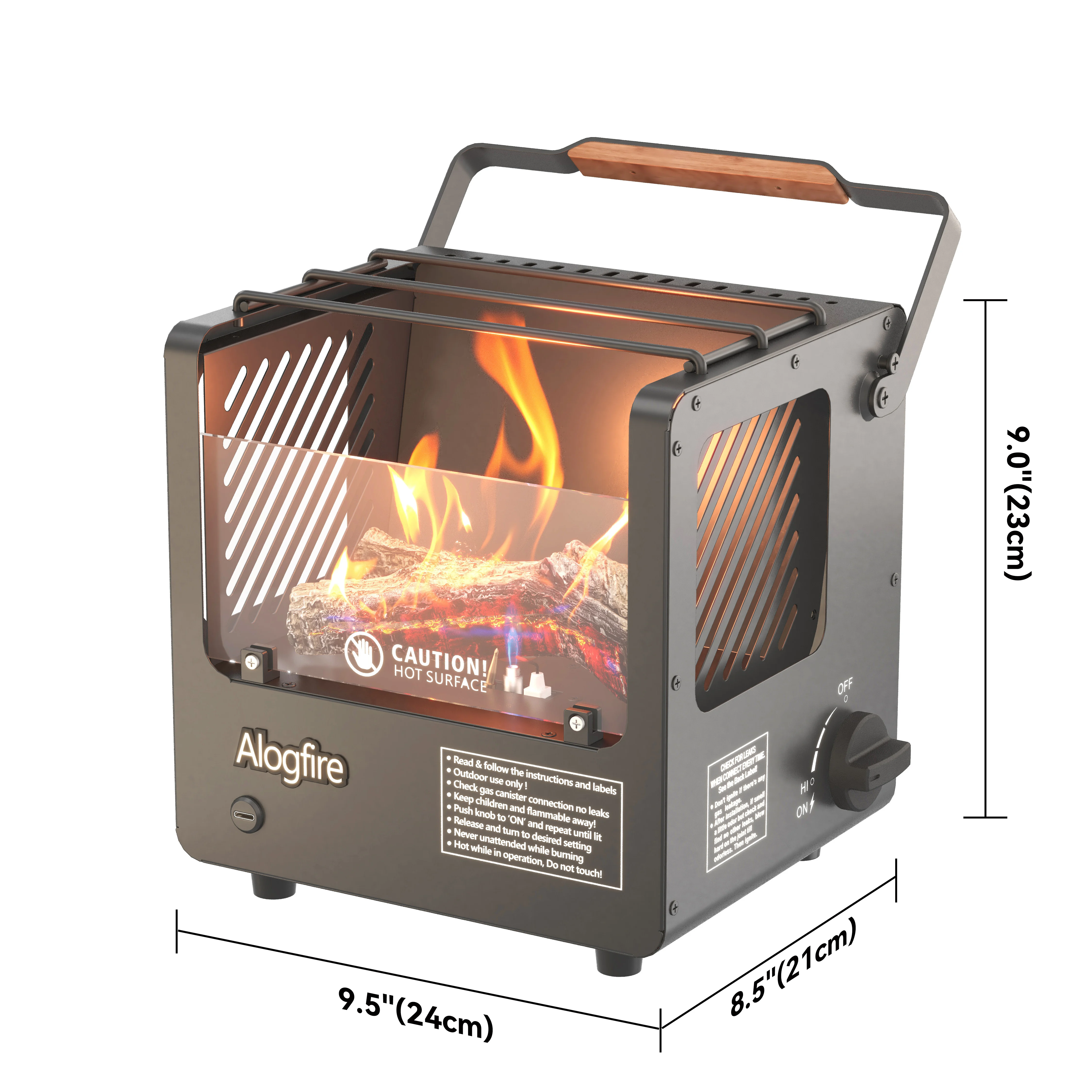 3-In-1 portable gas heater brazier 5200 BTU desktop brazier with safety protection function