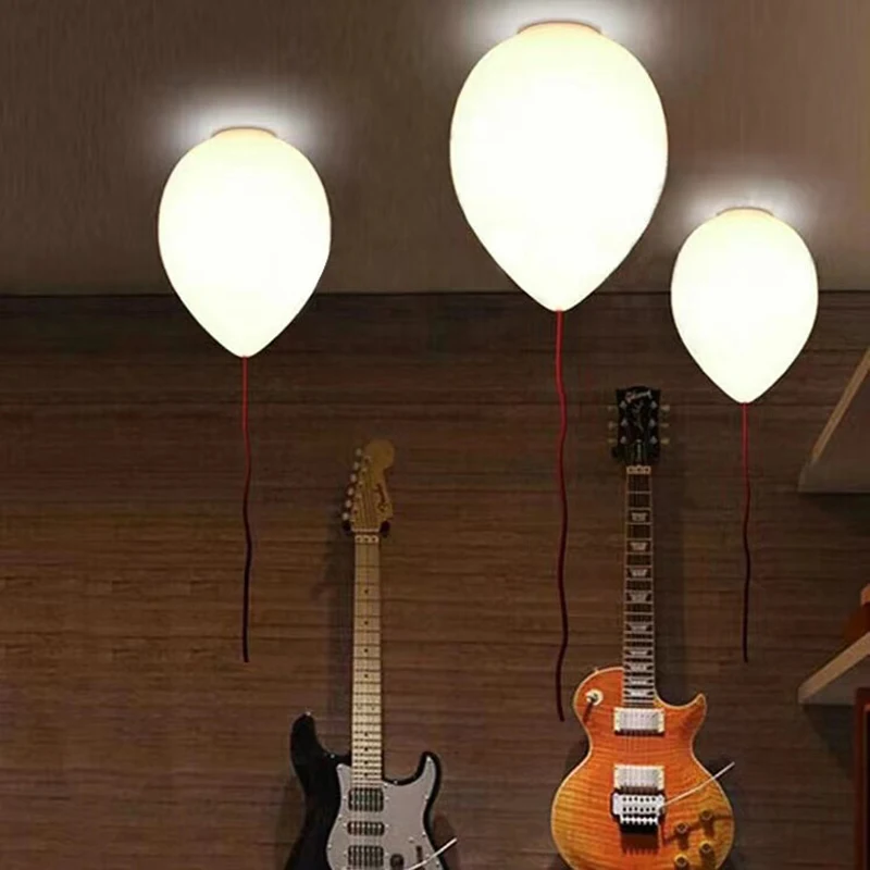 Modern Children led ceiling lights for living room Bedroom Bedside Study Aisle Lights White Balloons glass Ceiling Lamp