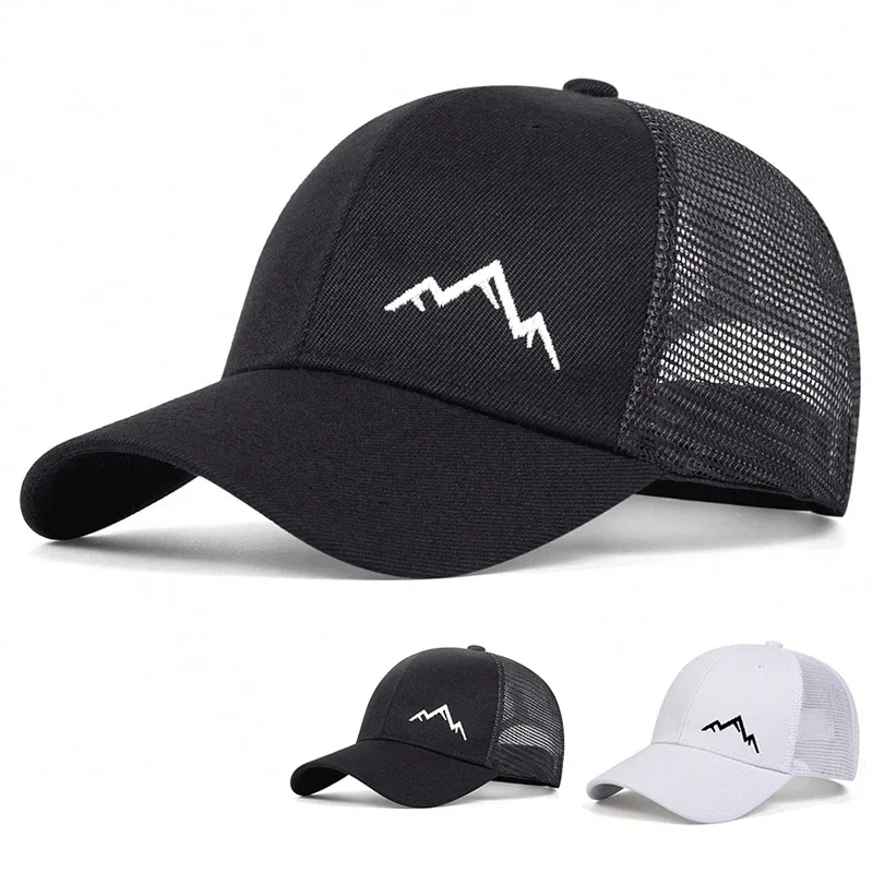 Unisex Mountain Range Embroidery Baseball Net Caps Spring and Summer Outdoor Adjustable Casual Hats Hip Hop Hat Sunscreen Hat