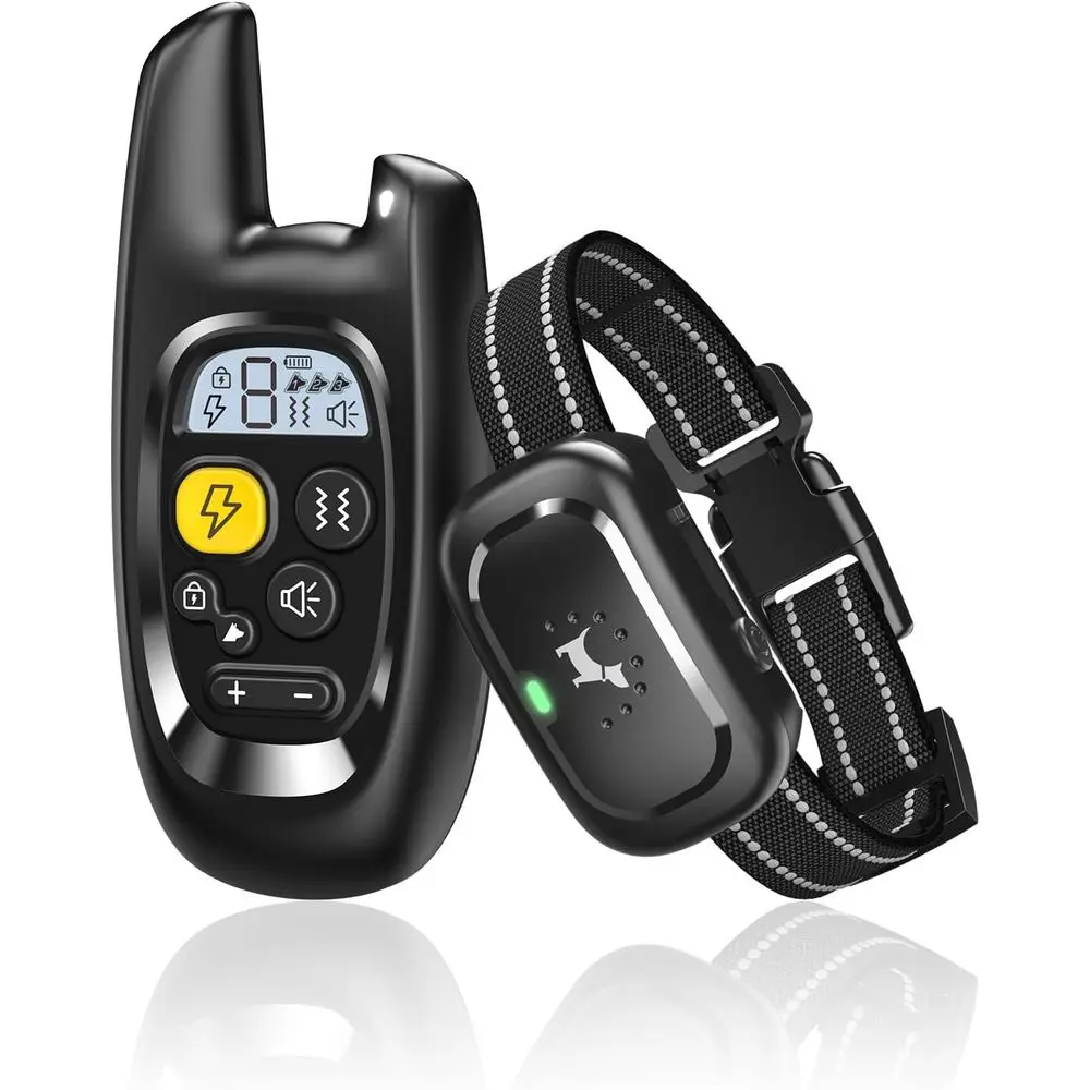 

Rechargeable Electric Training Collar with Remote, Suitable for Small to Large Dogs, Features Shock, Vibration, and Lock Keypad