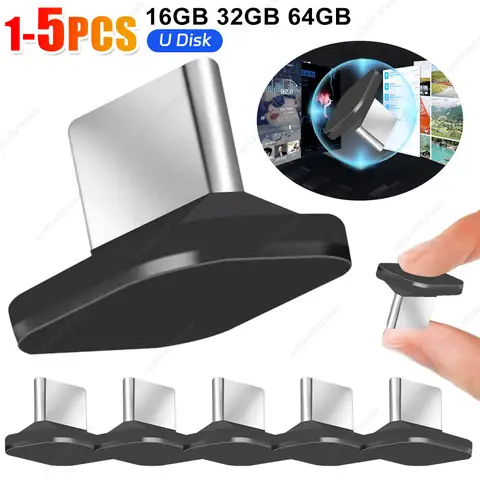 1-5 uds 16GB/32GB/64GB Mini disco U para coche portátil tipo C unidad Flash USB Memory Stick transmisión rápida Plug and Play para ordenador de coche