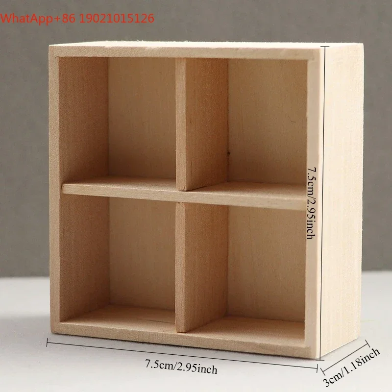 Miniature Wooden Cabinet DIY Solid Wood Furniture Kit for Dollhouse Miniature Room Decor Craft Project