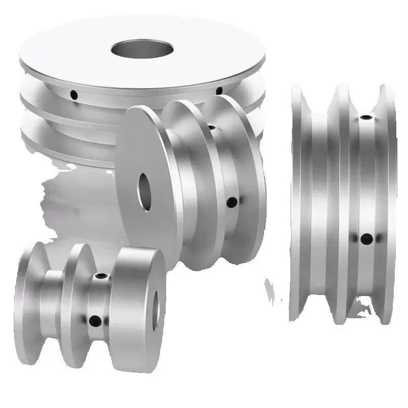 1PC Aluminum Alloy Double V Belt Pulley Fixed Bore Pulley Wheel For Replacement Accessories Diameter 60mm 80mm 100mm