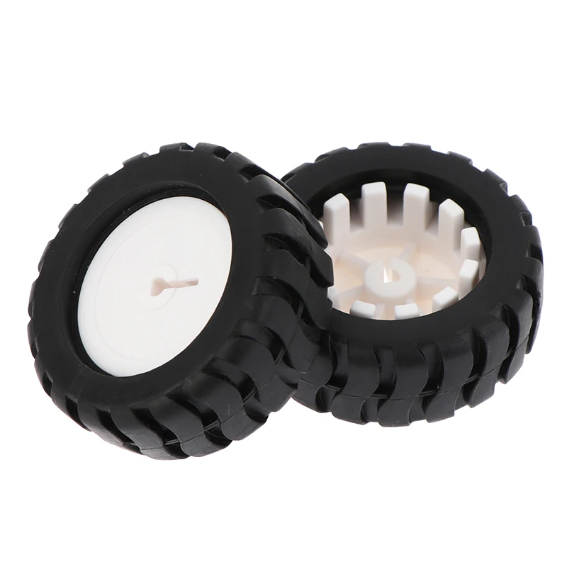 2 pçs preto branco d-axis borracha pneu robô acessórios de rastreamento modelo roda para n20 motor carro robô brinquedos diy