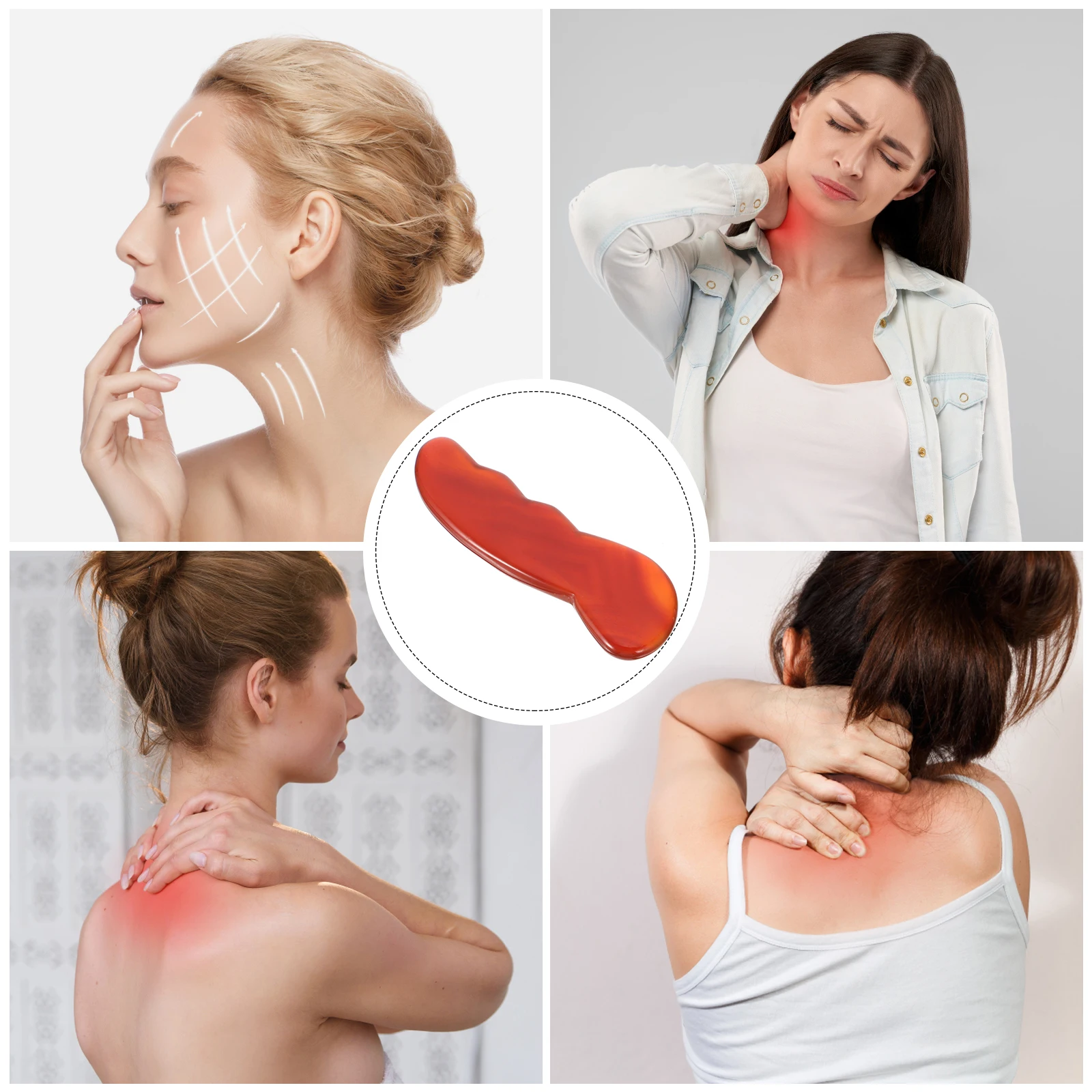 

Jade Scraping Board Body Massager Aventurine Pain Relief Scraper Gua Sha Tool Plate