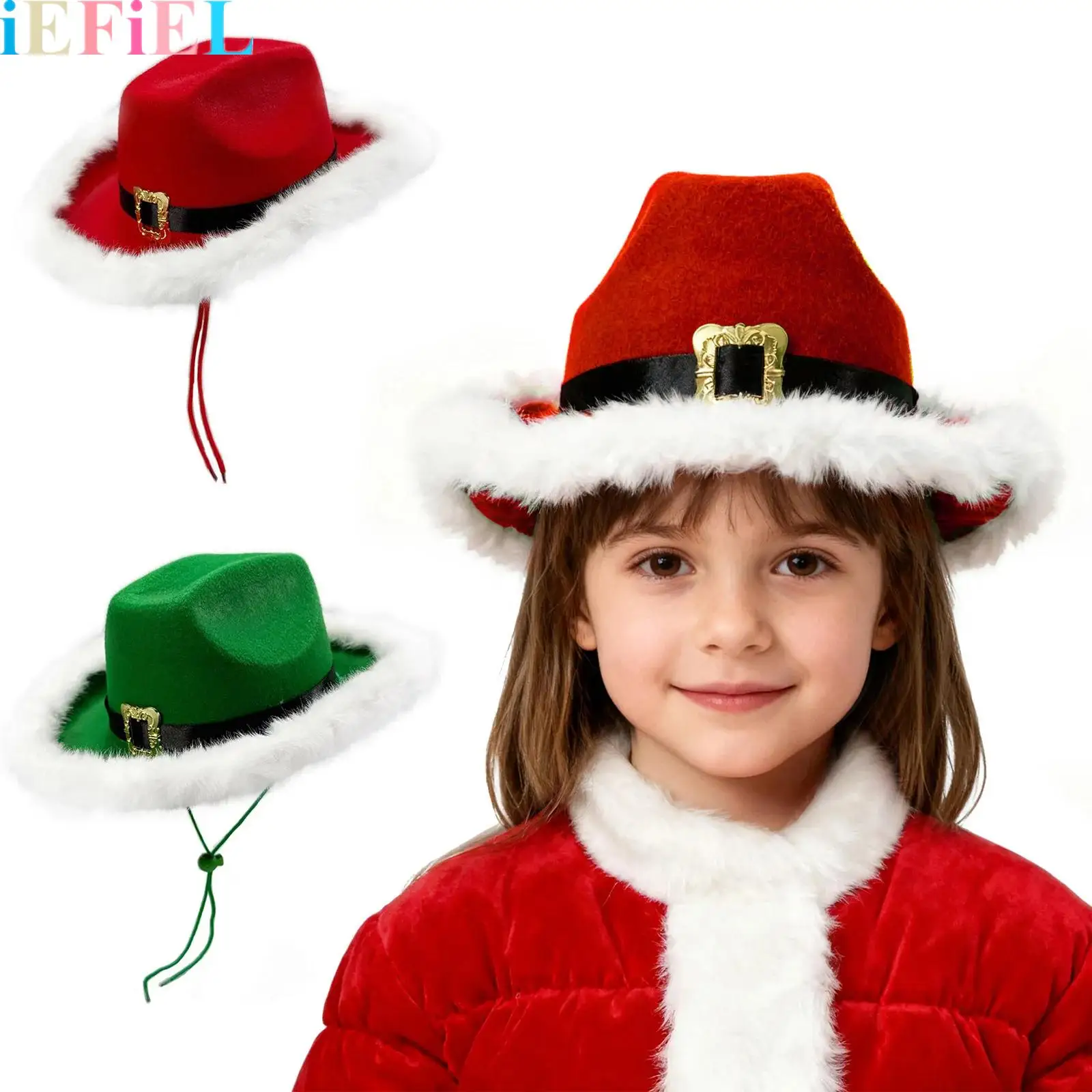 

Unisex Cowboy Hat Christmas Cowboy Hat for Boys Girls for Xmas Parties Costume Dress Up Supplies Cosplay Accessories