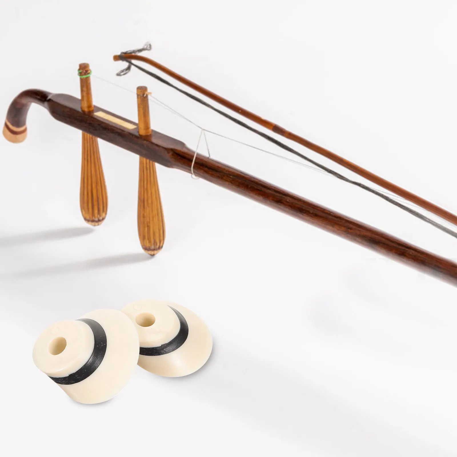 

4 Pcs Erhu Top Pole Heads Bone Meal Mixed Durable Replacement Parts for Musical Instrument Accessories Repair