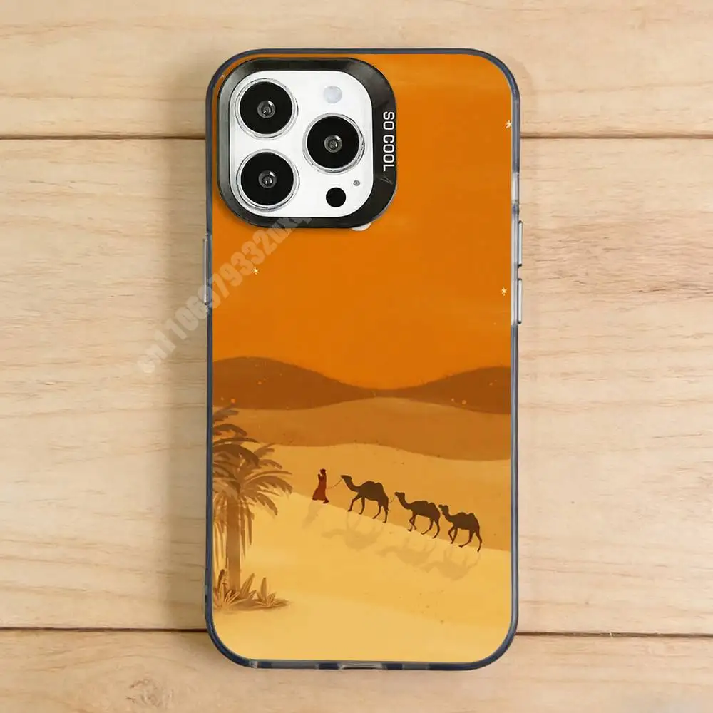 Boho Desert Camels Phone Case for iPhone 17 16 15 Max Mini 14 13 Pro Plus 12 11 X XS Air IMD Cover