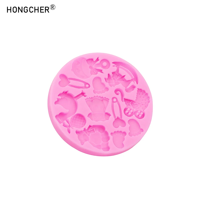 Pram Little Feet Princess Dress Mini DIY Resin Jewellery Accessories Drip Moulds Chocolate Cake Biscuit Baking Silicone Moulds