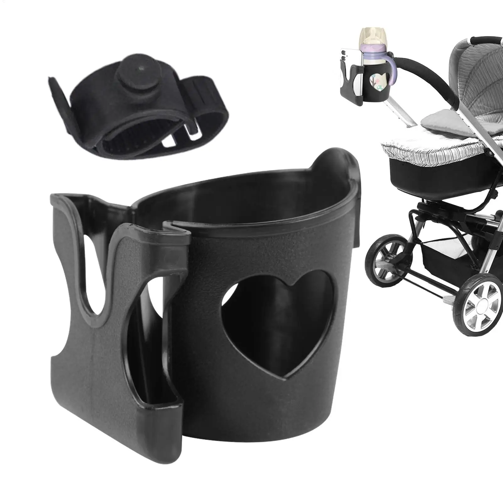 Wheelchair Cup Holder Adjustable Stroller Phone Holder Walker Accessories Electric Scooter Bottle Mount 360 Degrees Rotation