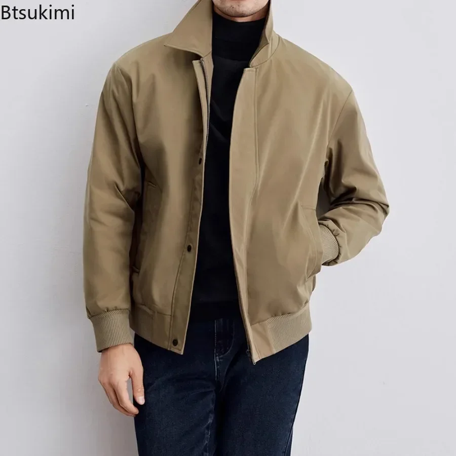 2025 Men's High-grade Business Jacket Spring Autumn Korean Style Laple Solid Loose Casual Coats Vintage Trend Street Jacket Male