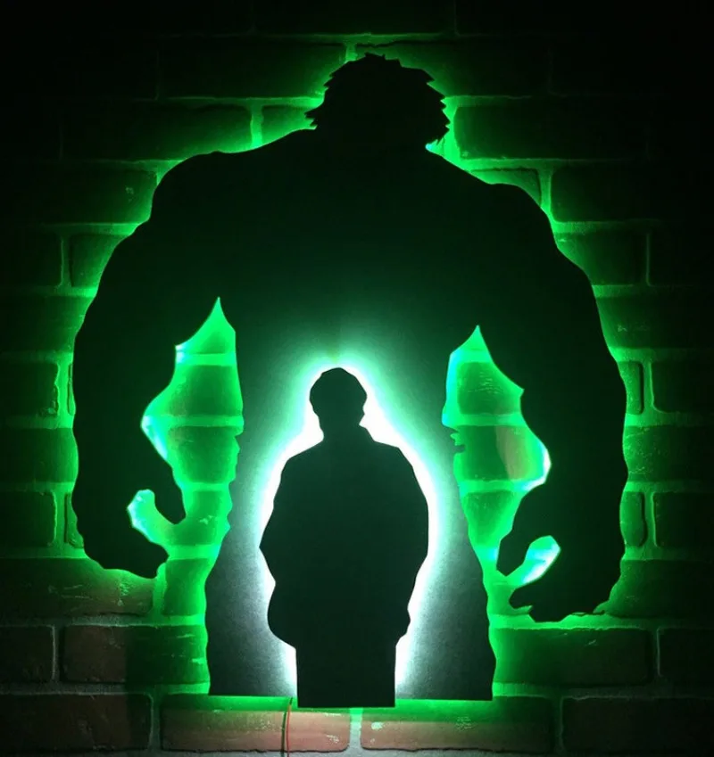 

30CM Creative Wall Lamp Hulk Boy Toy LED Backlit Wall Light Remote Control and Color Change Children's Room Atmosphere Light