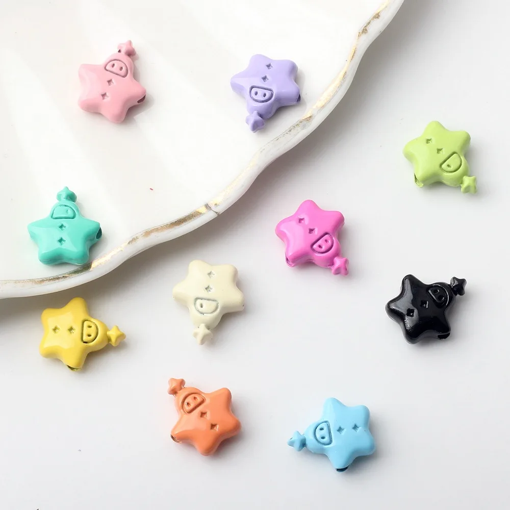 10pcs Alloy Candy Color Stars Pendant String Beads Charms For Jewelry Making Handmade DIY Bracelet Earrings Necklace Ornament