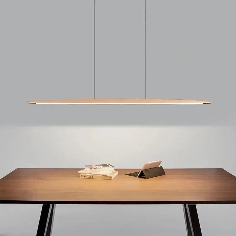 Imagem -03 - Black Walnut Led Nordic Strip Light Restaurante Pendant Light Minimalista Bar Desk Office Light Estilo Lighting Modern Dining Table