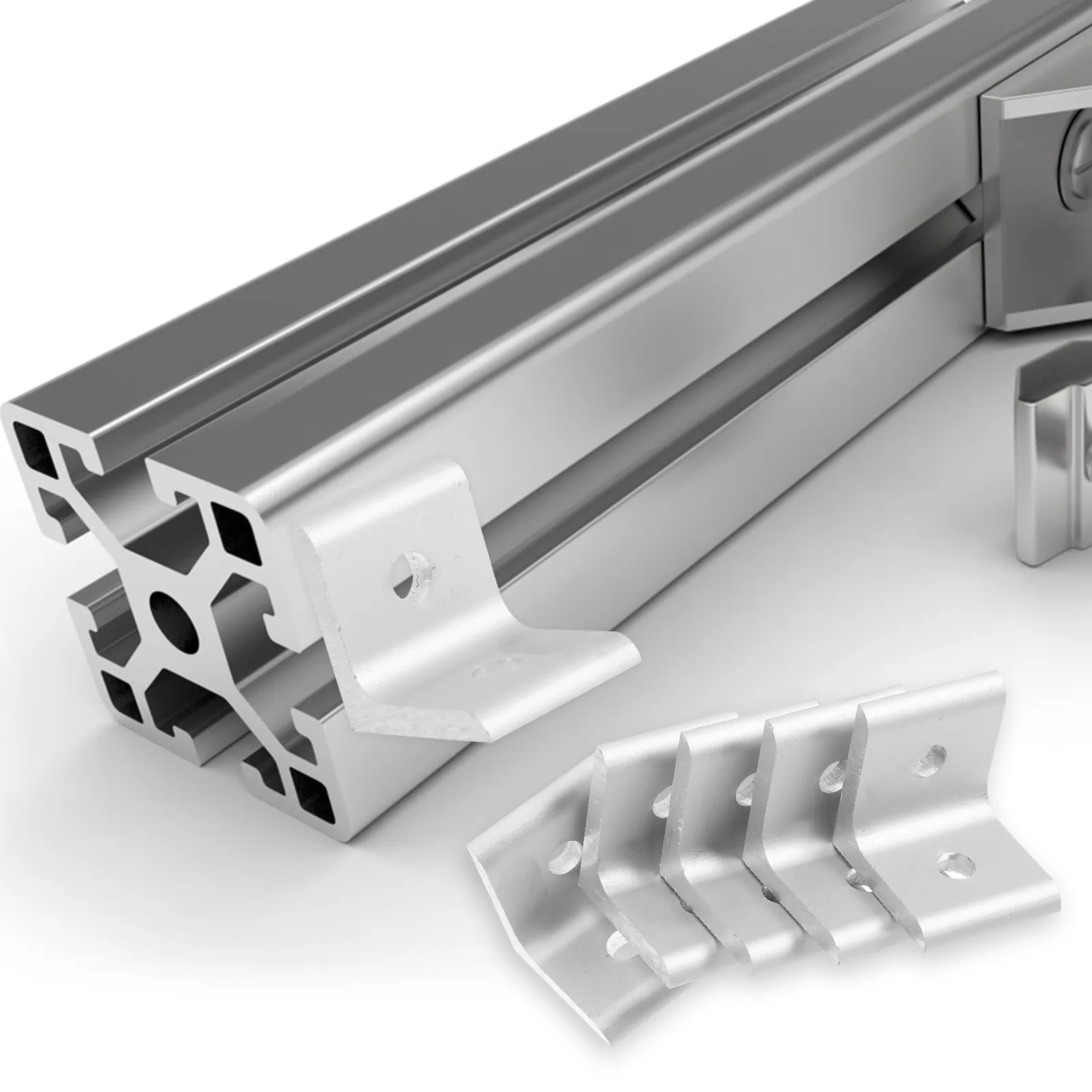 

10 шт. алюминиевых угловых кронштейнов для профиля 4040, внутренний соединитель для экструзионных профилей, прямоугольный L-образный кронштейн из прочного сплава