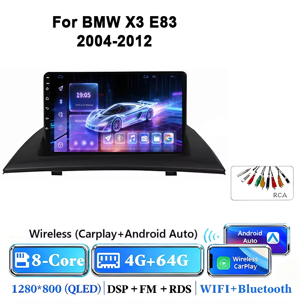 Android 17 autoradio voor BMW X3 E83 2004-2012 multimediaspeler GPS draadloze Carplay navigatiescherm monitor head unit stereo
