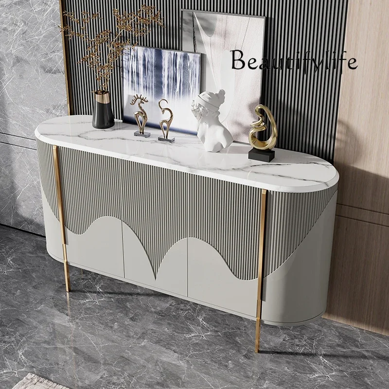 

X36 Light Luxury Door Cabinet Italian Entry Shoe Cabinet Modern Rock Slab Dining Side Cabinet Living Room Decorative Locker