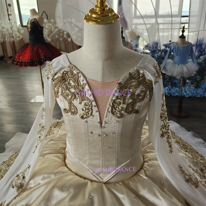 hot selling  fashion Unique Design Kids Girls Children Women Adult Performance Wear gold Ballet Tutu Costumes