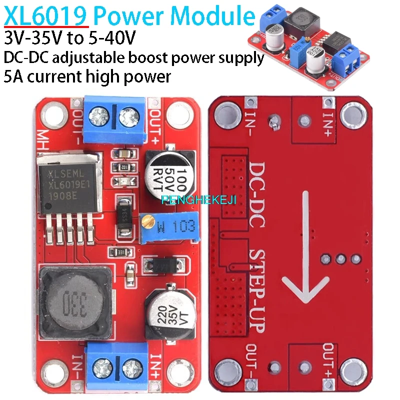 1PCS XL6019 DC-DC einstellbare boost netzteil modul 5A strom high power super XL6009 LM2577 verbesserte version