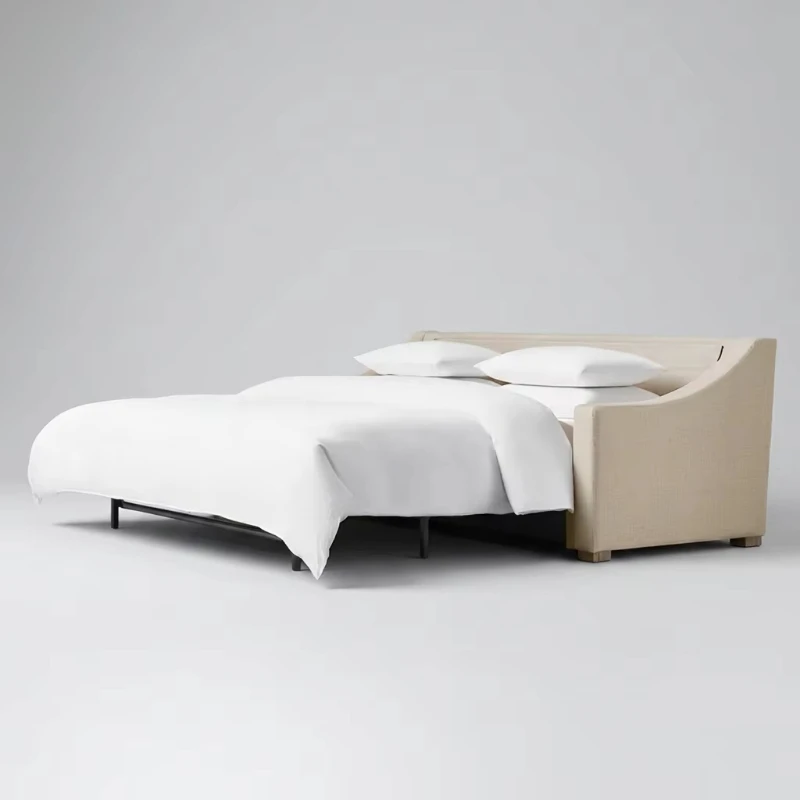 Sofa bed, hand-assembled luxury furniture, classic diagonal arm sofa bed, suitable for apartment hotels
