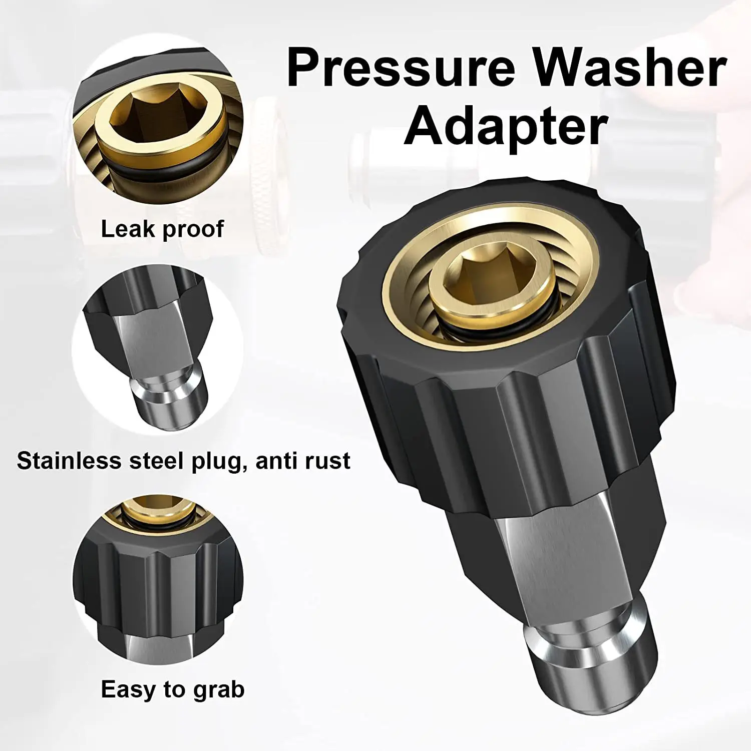 Cleaning Machine Adapter Kit M22 14mm To 3/8 Quot;high Pressure Brass Quick Connect Kit