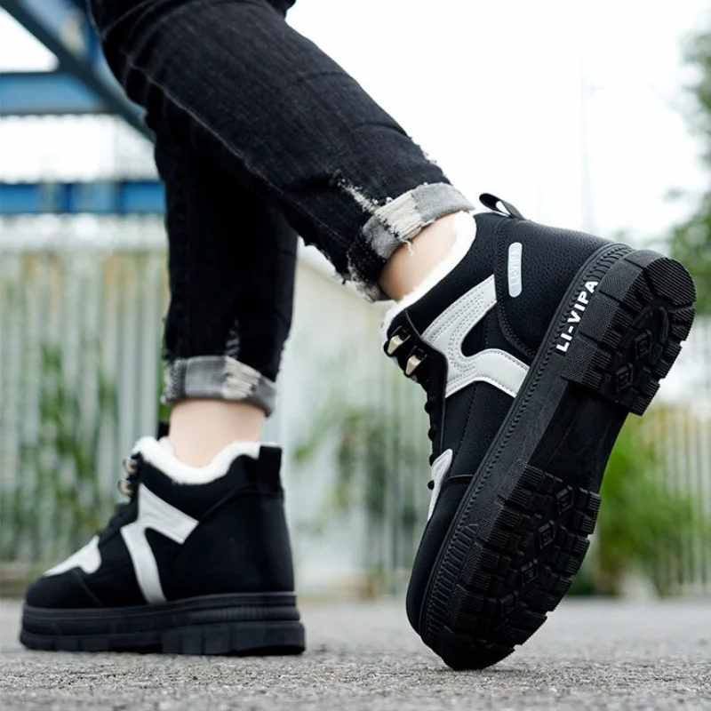 

2025 модные зимние бестселлеры с высоким берцем для отдыха, зимние ботинки, утепленная хлопковая утепленная теплая обувь на платформе, увеличивающая рост