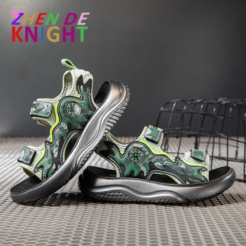 

2025 Summer New Style Trendy Children's Sandals Running Beach Shoes Comfortable Sole for Boys Small To Large Kids Student Shoes