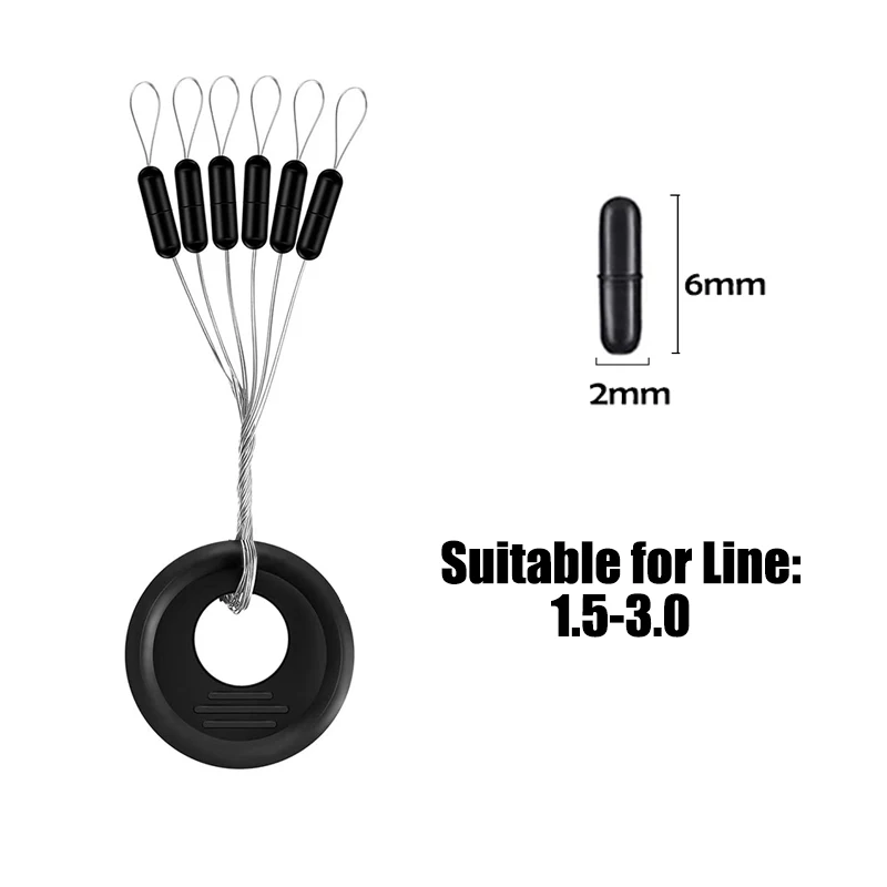 PRO BEROS 60Pcs 10Set Schwarz Gummi Space Beans Oval Stopper Angeln Bobber Float Wels Flotador Angeln Float Folat linie Stoppt