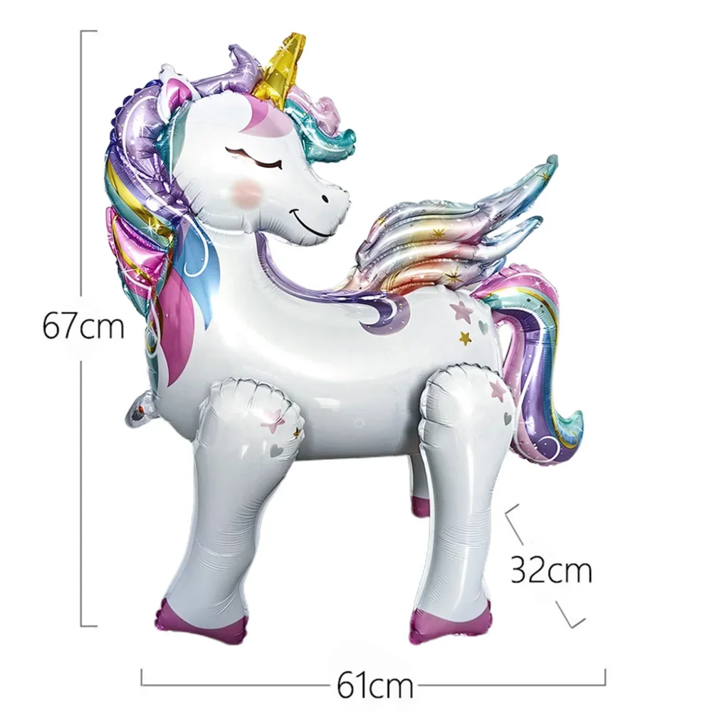 4D Self-Standing Unicorn Balloons for Birthday Decorations Rainbow Unicorn Party Supplies Unicorn Foil Balloon