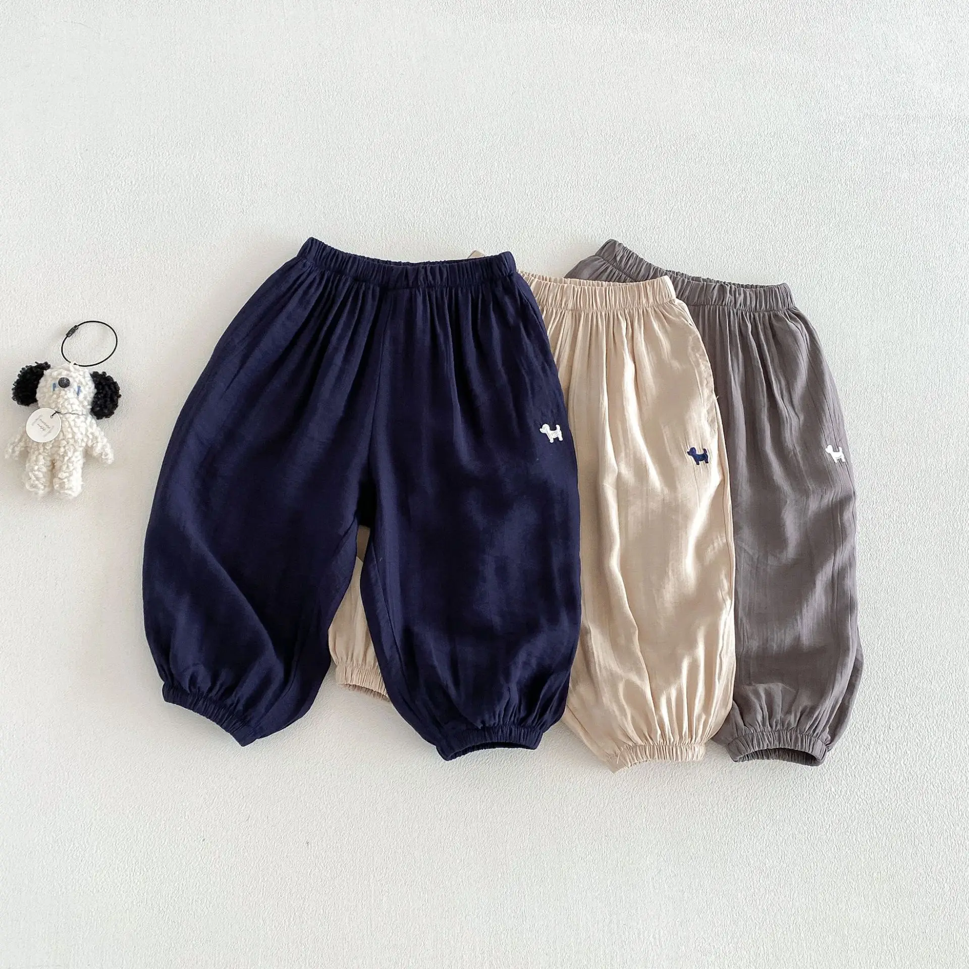 

2026 Summer New Children Casual Pants Toddler Girls Solid Harem Pants Cotton Boys Loose Trousers Kids Mosquito Proof Pants