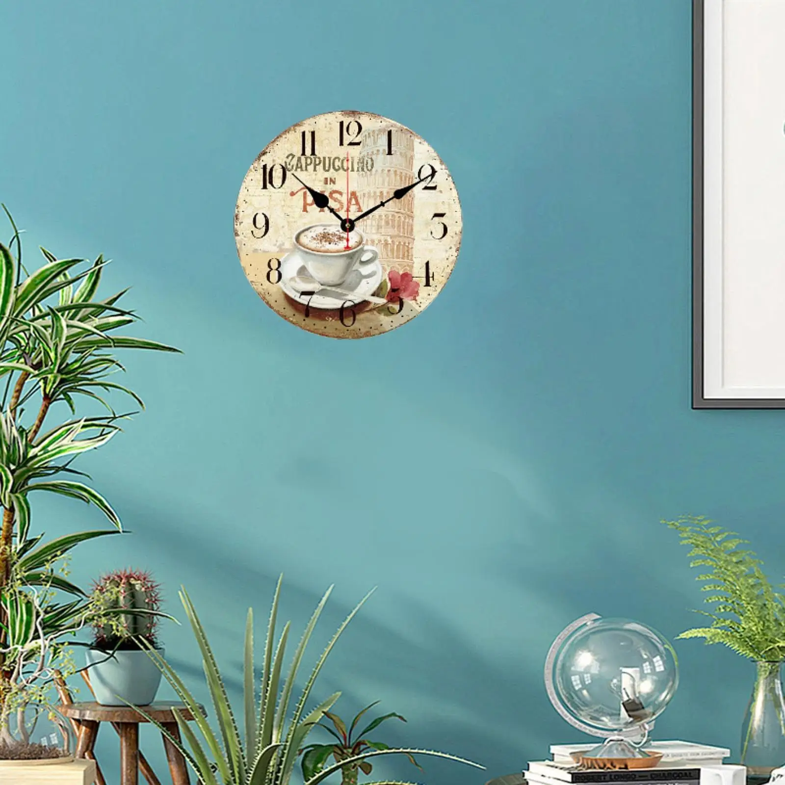 Retro Clock Silent Wall Decoration Wall Watch for Classroom Living Room Home