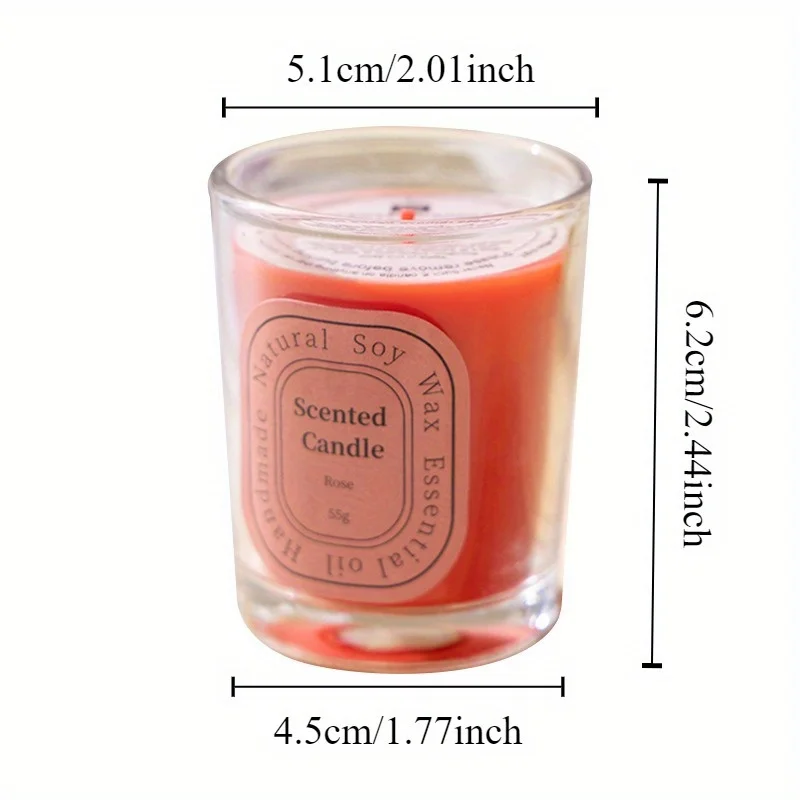 1Pcs Scented Candles Multi-Color Soy Wax Glass Votive Candle for Home Decoration Aromatherapy Gifts Baskets for Valentine’s Day