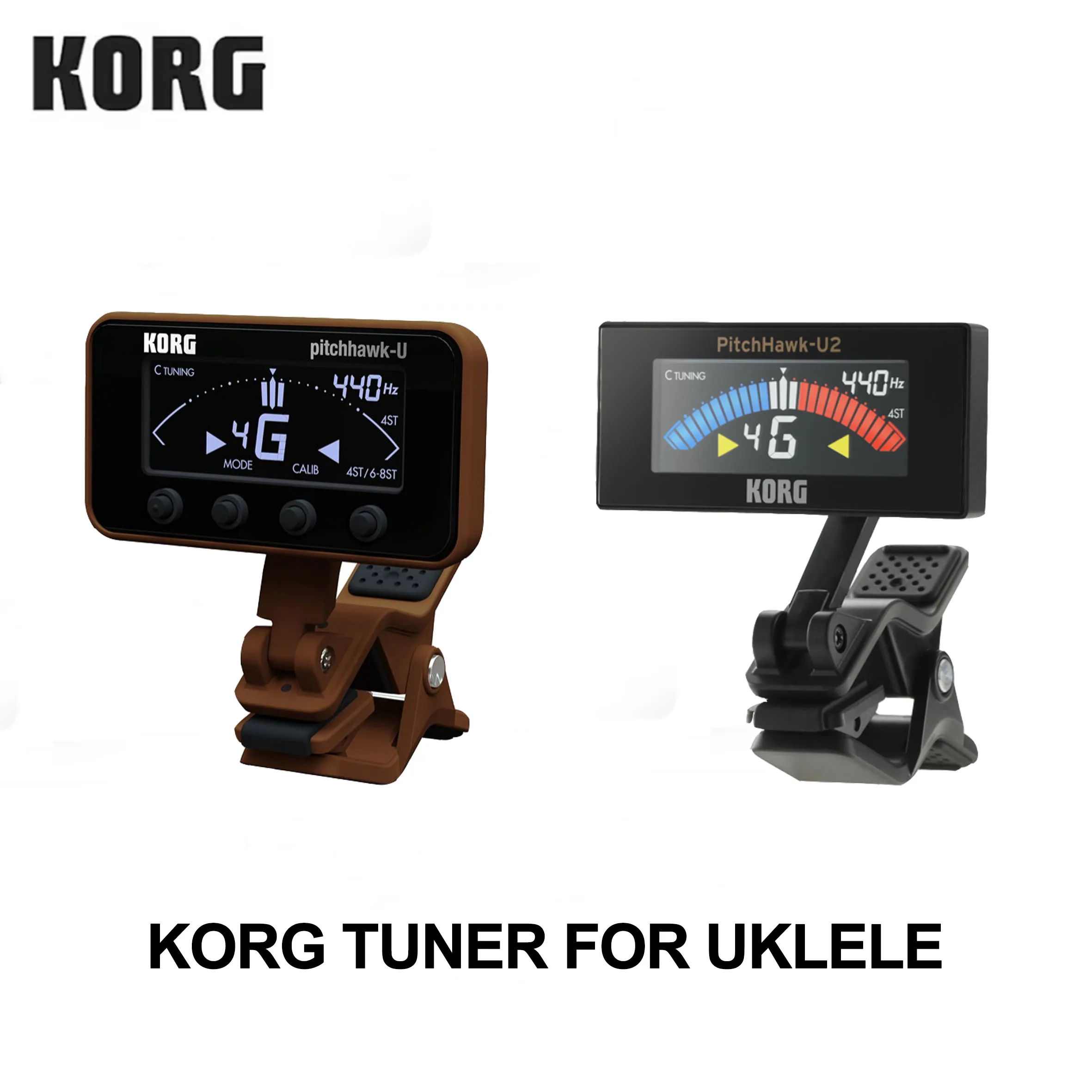 KORG Tuner PitchHawk Series AW-3U/AW-3U2 Color LCD meter offers the ultimate in visibility Clip-style tuners for ukulele