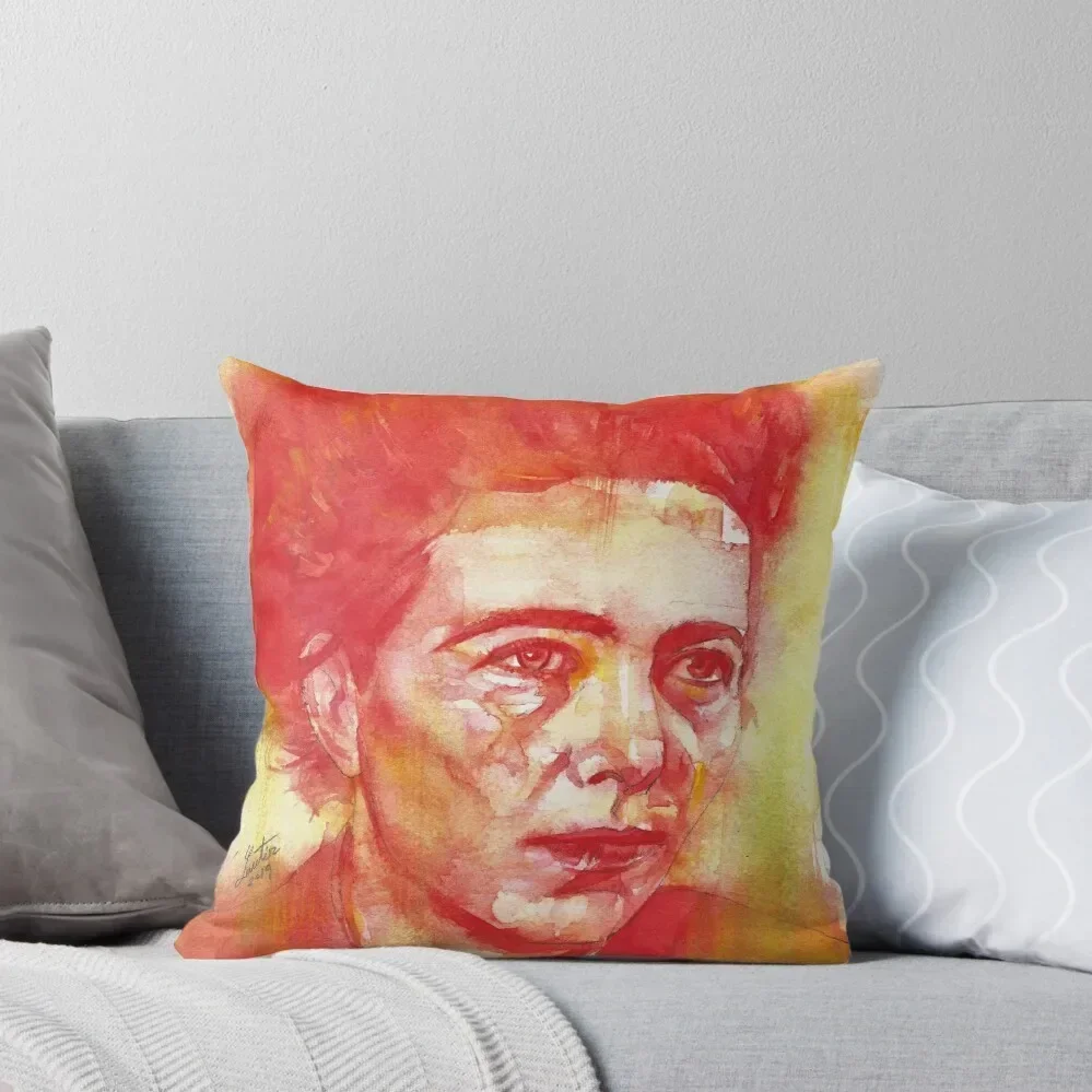 

SIMONE DE BEAUVOIR - watercolor portrait.4 Throw Pillow Throw Pillow Covers Pillow Case Christmas