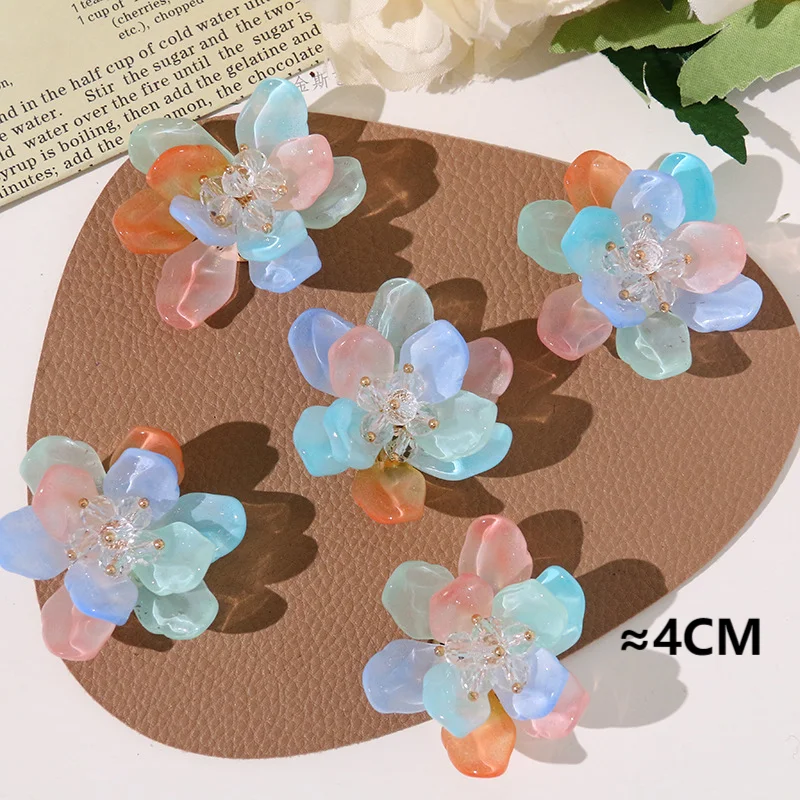 New Petals Flower Button Flatbacks 5pcs Wholesale DIY Sewing Embellishment for Decoration Accessory