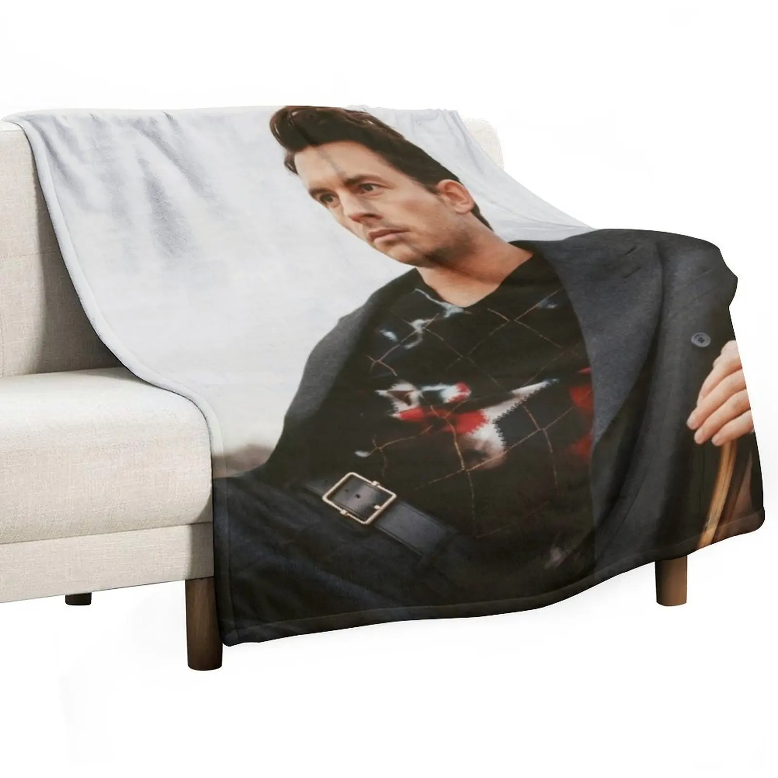 Jonathan Bailey grunge style Throw Blanket Furrys Stuffeds Blankets