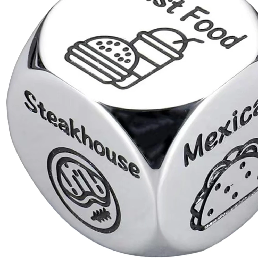 1/2/3 قطعة القرار الوجبات الجاهزة النرد الإبداعية متعة لعبة الغذاء النرد الفولاذ المقاوم للصدأ الأزواج الغذاء القرص هدايا عيد الحب للنساء الرجال #4