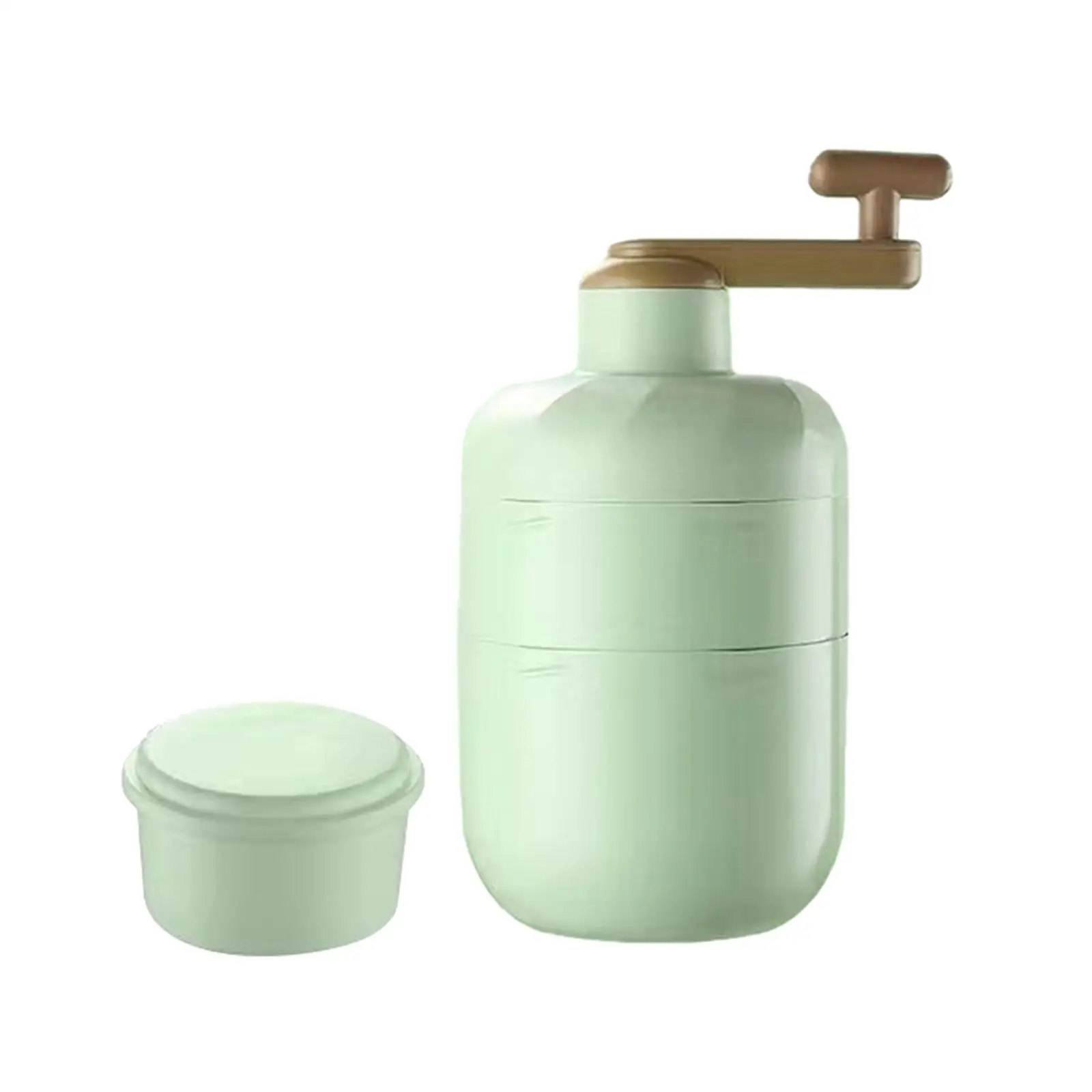 เครื่องบดน้ำแข็งแบบมือหมุนขนาดเล็กทำจากสเตนเลสสตีลสำหรับเด็กใช้ในครัวเรือนงาน DIY แบบโฮมเมดสนุกสนานพกพาสำหรับห้องครัวบาร์ปาร์ตี้