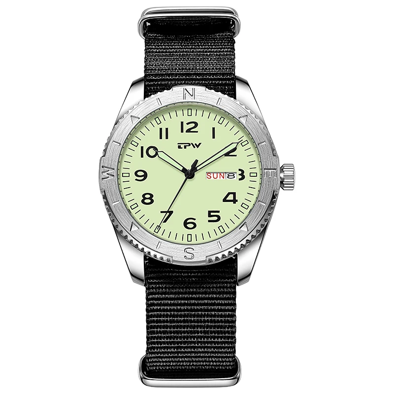 Men's 40mm Field Watch, Easy Reading Fabric Strap